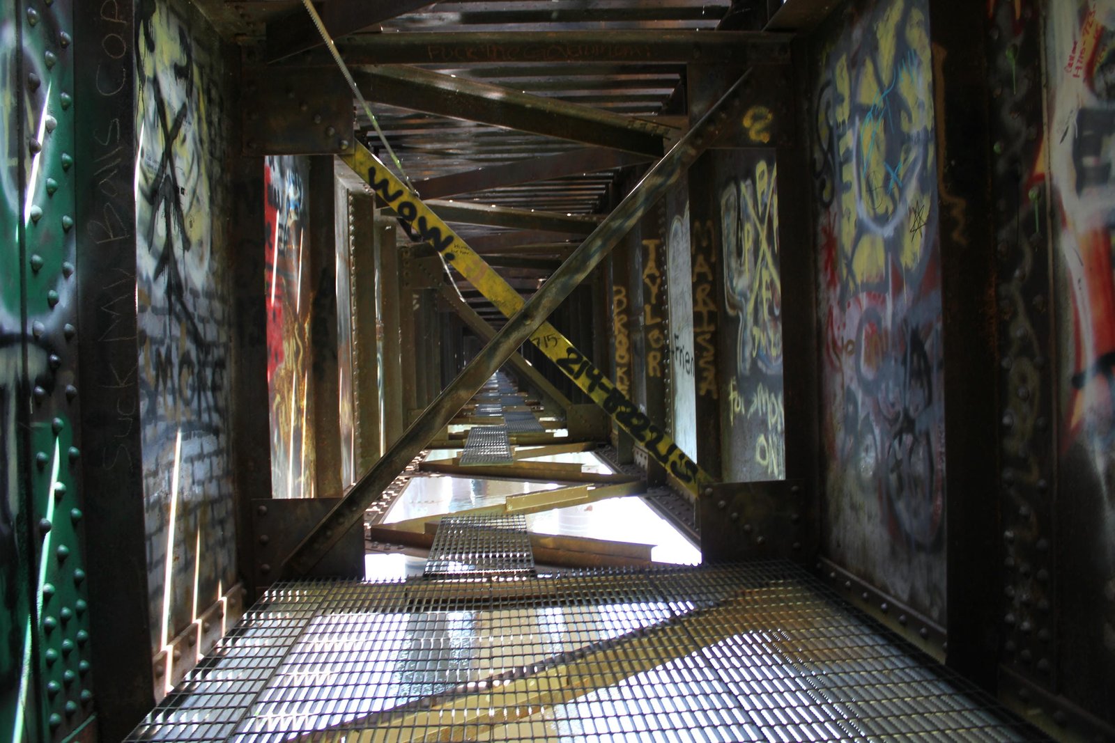 Inside deck girder spans